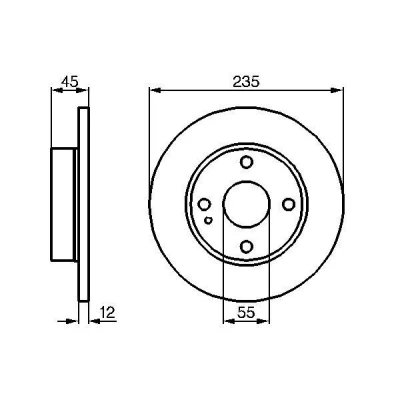 Bild av BOSCH Disque de frein 12mm 4 100mm plein huilé 0 986 478 252 DB0Y33251,DB0Y33251B,DB0Y33251C Disques frein,