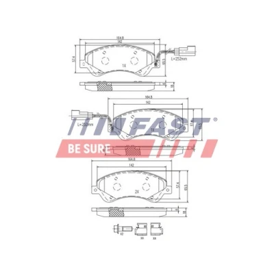 Bild av FAST FT29521 Jeu de plaquettes frein Essieu avant avec palpeur d&#039;usure intégré FORD: Transit Mk6 Van, Сamion à Plateau/Сhâssis