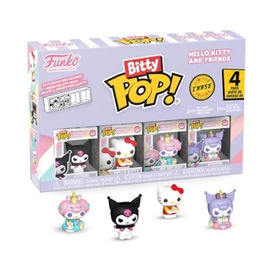 Bild av Funko Bitty Pop! Sanrio Kuromi 4PKY en mystisk minifigur överraskning 2,2 cm (0,9 tum) Hello Kitty samlarobjekt Stapelbart Hylla ingår Presentidé Tårttoppers