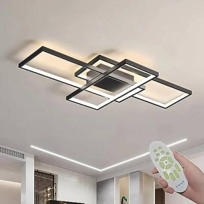 Bild av Diossad Modern design LED taklampa, dimbar 2 7006 500k, med fjärrkontroll 59 W, taklampa för vardagsrum, sovrum, kök, hall, balkong, matsal [energiklass D]