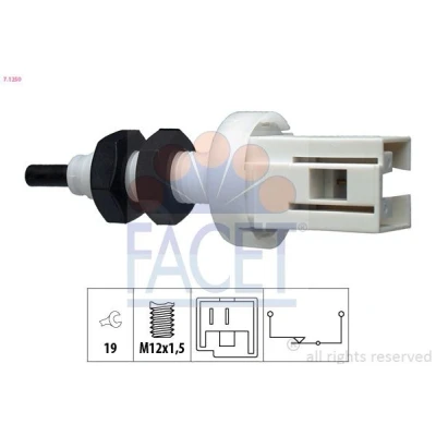 Bild av FACET 7.1250 Interrupteur des feux de freins mécanique M12x1,5 Made in Italy OE Equivalent IVECO: DAILY 2 Pritsche/Fahrgestell, Kasten/Kombi