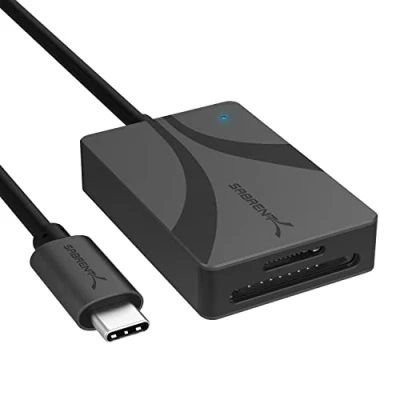Bild av SABRENT Minneskortläsare, USB typ C kortläsare, dubbla spår UHS II SDXC och microSDXC SD 4.0 5 Gbps, aluminiumfodral, ultratunn, Plug and Play (CR CSDM)