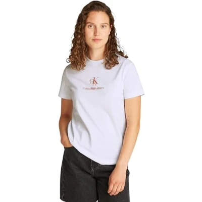 Bild av Calvin Klein Jeans Shadow Graphic Regular TEE Tshirt med print, Storlek: XXS, Brilliant white