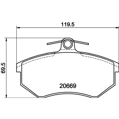 Bild av HELLA 8DB 355 017 701 Jeu de plaquettes frein non préparé pour indicateur d&#039;usure avec vis d&#039;étrier AUDI: A4 B5 Avant, Berline