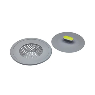 Bild av KitchenCraft Propp/Sil För Diskho, 2 i 1, 11,5 cm, Grå/Grön, KCSINK2IN1