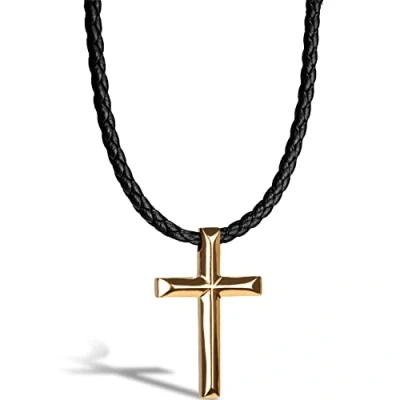 Bild av SERASAR Crucifix Läderhalsband för Herrar Korshängande Halsband Korshalsband Män Korsläderhalsband Guldhalsband Present till Vänner
