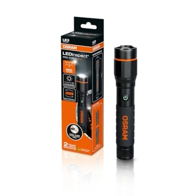 Bild av OSRAM LEDinspect PRO TORCH 800, uppladdningsbar LED inspektionslampa, zoomfunktion, 800 lm ljusstyrka, 6000K, 5 ljuslägen