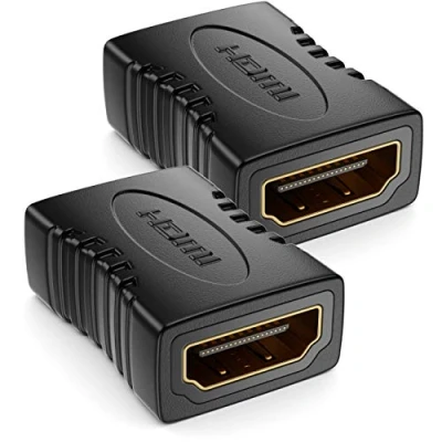 Bild av deleyCON 2x HDMI Adapterkopplingskontakt Standard Uttag typ A 4K Ultra HD UHD 3D Full 1080p HDR ARC Hög Hastighet med Ethernet