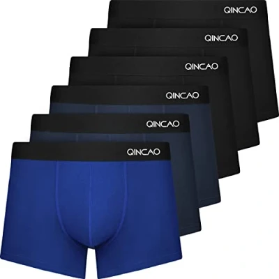 Bild av QINCAO Men&#039;s Boxer Shorts, Pack of 6 without Scratching Patches, Underwear, Boxers, Cotton (Size S 4XL)