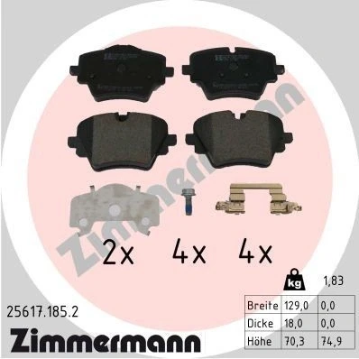 Bild av Bromsbeläggsats, Framaxel, bmw 2 active tourer [u06], x1 [u11], x2 [u10], mini countryman, 3410 8 837 151