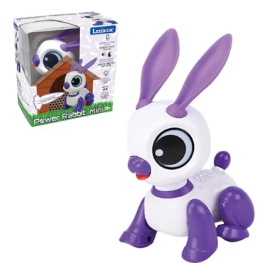 Bild av Lexibook Power Rabbit Mini Min lilla kaninrobot med ljud, musik, ljuseffekter, röstupprepning och ljudreaktion, leksak för pojkar flickor ROB02RAB