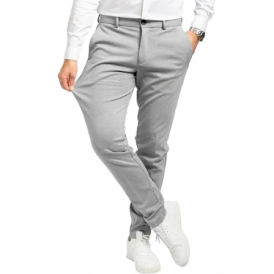 Bild av Performance Pants Eleganta herrbyxor med smal passform, stretchiga byxor för män, bekväma och praktiska arbete fritid, tygbyxor, LJUSGRÅ, 34W / 30L