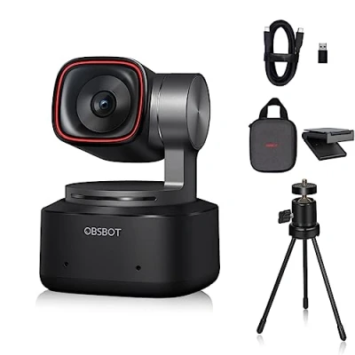 Bild av OBSBOT Tiny 2 AI driven PTZ 4K webbkamera 1/1,5 tum CMOS 4X snabbare fokusering USB 3.0 10 x dataöverföring röststyrning, med bords ministativ