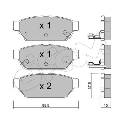 Bild av CIFAM Bromsbeläggssats, skivbroms 822 396 0 MITSUBISHI [CARISMA, COLT, LANCER, MIRAGE]