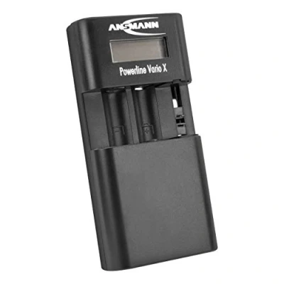 Bild av ANSMANN Powerline Vario x batteriladdare, lämplig för kamera batteripaket av Li Ion, LiPo, NiMH eller 2 Mignon AA mikroAAA batterier justerbar höjd på laddningsfacket