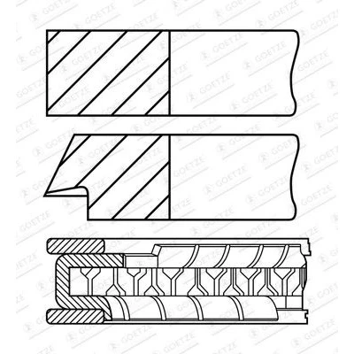 Bild av GOETZE ENGINE 08 430100 00 Jeu De Segments Pistons 72