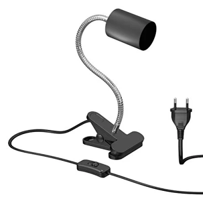Bild av ledscom.de klämlampa, svanhals WAIKA, strömbrytare, svart matt, 1x GU10 max. 15W, skruvlampa, bordslampa, läslampa, läslampa