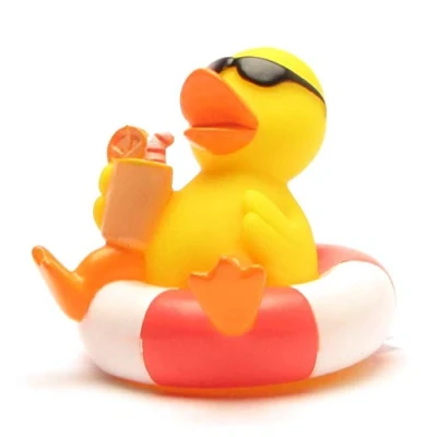Bild av Badanka I simringen pipande anka Duckshop L: 8 cm leksak för spädbarn och barn badleksak badkaret present till semesterfirare
