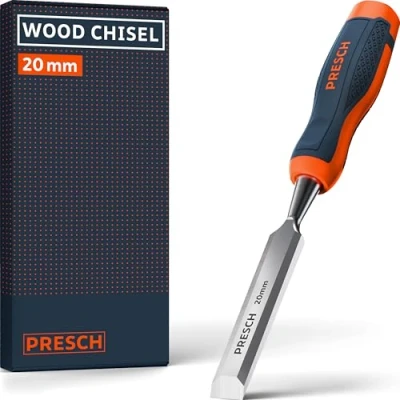 Bild av Presch Trämejsel 20mm Perfekt för omedelbar användning proffs med 25 vinkel Robust metallhätta långvarig Ergonomiskt handtag säkert grepp