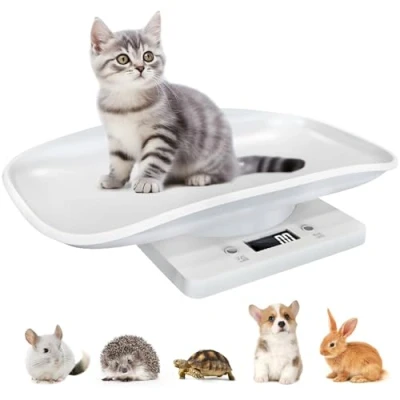 Bild av Digital husdjursvåg, mini 15 kg (±1 gram), djurvåg för små, minivåg med LCD skärm, babyvåg digital, elektronisk köksvåg, kattungar valpar hamstrar