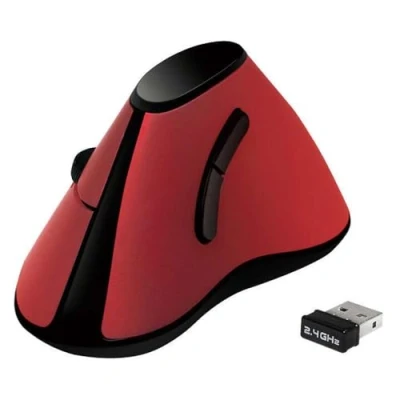 Bild av LogiLink Ergonomic Vertical mouse wireless 2.4 GHz red Optic 5 knappar Röd
