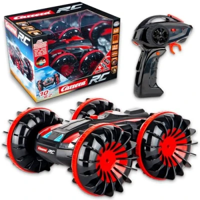 Bild av Carrera RC 2,4 GHz All Terrain Stunt Car I fjärrstyrd bil från 6 år kör genom pölar, snö, jord inklusive styrenhet, batteri och laddningskabel leksak för barn vuxna