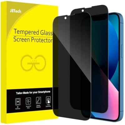 Bild av JETech Privacy Full Täckning Skärmskydd för iPhone 13/13 Pro 6,1 Tum, Anti Spy Screen Protector Privat Härdat Glas Film, Fall Vänlig, 2 Pack