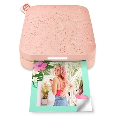 Bild av HP Sprocket Bärbar fotoskrivare (Rosa) skriver omedelbart ut 2x3 &quot;ZINK klistermärkefoton från din iOS och Android enhet