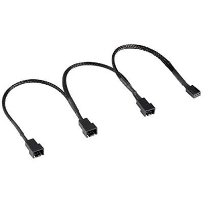 Bild av Poppstar fläktkabel, fläktsplitter (20 20 cm, 3 pin uttag till 1x kontakt och 2x 2 kontakt) anslutning av processor chassifläktar ett moderkort
