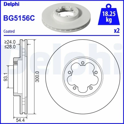 Bild av Bromsskiva DELPHI BG5156C
