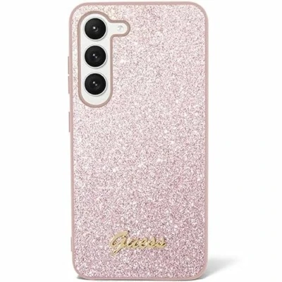Bild av Guess GUHCS24SHGGSHP fodral för S24 S921 rosa hardcase glitter manus