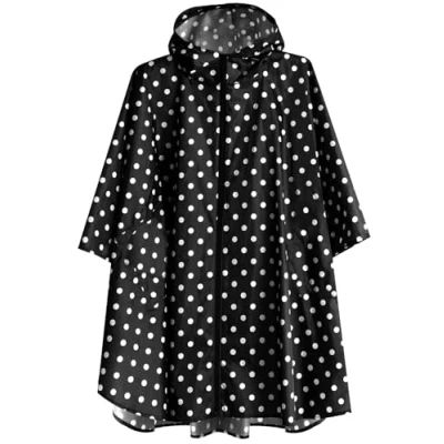 Bild av Anyoo Lätt vattentät regnponcho, återanvändbar, ripstop, ventilerande regnrock med huva för utomhusaktiviteter, en storlek, Havsblått, one size