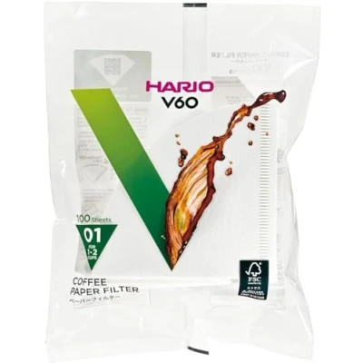 Bild av Hario filterpapper Size 1 100 Pieces Vitt