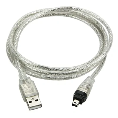 Bild av JIAQI USB 2.0 hane till Firewire IEEE 1394 4 stift iLink adapterkabel för Sony DCR TRV75E DV
