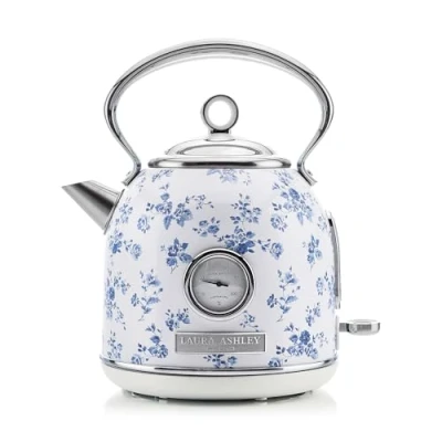 Bild av Laura Ashley Elektrisk Vattenkokare med China Rose Print av VQ 1,7 Liters Sladdlös 2,2 KW Snabbkokning, Overhettningsskydd och Temperatur Indikator