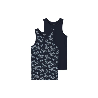 Bild av Name it kids pojkar Nkmtank Top 2P Game Noos, Mörk safir, numeric_134 (2 pack),