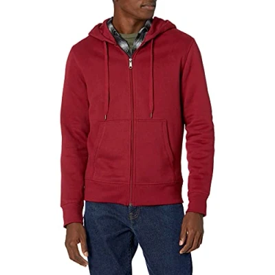 Bild av Amazon Essentials Men&#039;s Fleecetröja med hel dragkedja (finns i Big &amp; Tall), Röd, L