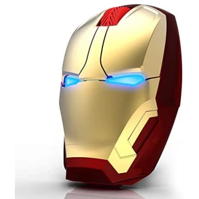 Bild av Ergonomic Wireless Mouse Cool Iron Man 2.4 G Portable Mobile Computer Click Silent Optical Mice with USB Receiver, Multi Color Choosing for Notebook PC Laptop Mac Book (Gold)