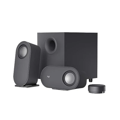 Bild av Logitech Z407 Bluetooth datorhögtalare med baselement och trådlös kontroll, omslutande ljud, premiumljud flera ingångar, USB högtalare Svart