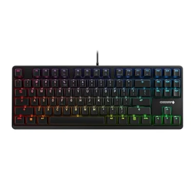 Bild av CHERRY G80 3000N RGB TKL, internationell layout, AZERTY tangentbord, trådbundet mekaniskt speltangentbord, MX SILENT RED SWITCHES, svart