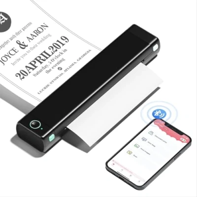Bild av Phomemo M08F Termoskrivare Bärbar Trådlös A4 Skrivare för Hemmabruk Och Kontor, Bluetooth utan Kompatibel Med Bärbara Datorer Smartphones, Svart