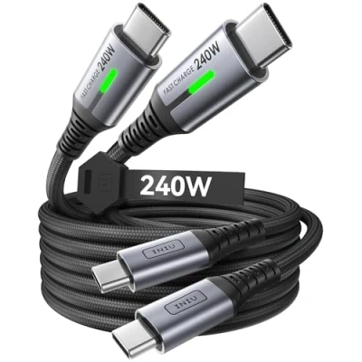 Bild av INIU 240W USB C a Cable, [2 Pack 2m] PD3.0 Cable Carga Rapida, Nylon Cargador Tipo para Promax MacBook iPad, Note20, Pixel 7, Dell Laptop Steam Deck, Samsung S22 S23 etc