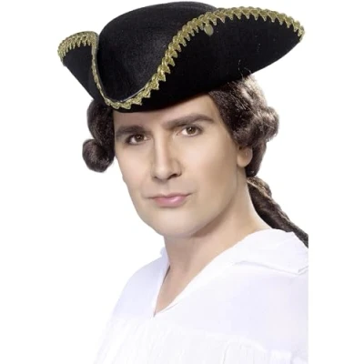 Bild av Smiffys Herr tjock turpin trespetsig filt hatt, en storlek, svart, 30373