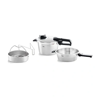 Bild av Fissler Vitavit Premium Tryckkokar set i 4 delar (6 l Ø 22 cm och snabbstekpanna 2,5 cm) inklusive metallock insats, för induktionshäll