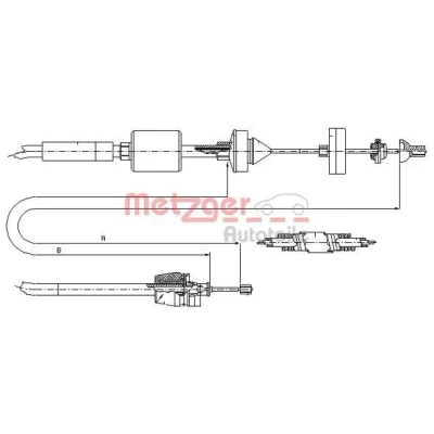 Bild av METZGER 10.2843 Câble d&#039;Embrayage COFLE RENAULT: CLIO 2, Kangoo I Express,