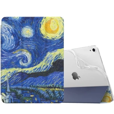 Bild av MoKo for iPad Air 6th Generation Case 2024/iPad 5th Generation2022/ 4th 2020 10.9 Inch, Translucent Frosted Soft Back Cover Case, Auto Wake/Sleep,Starry Night
