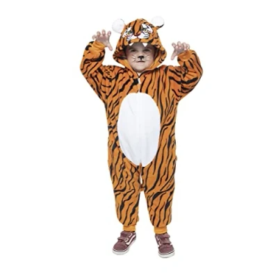 Bild av Rubies Tiger kostym för pojkar och flickor, Unisex, Head Hooded Jumpsuit Original, Perfekt Halloween, jul, karneval födelsedag.