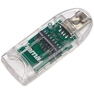Bild av Hama 91092 8 i 1 SD/MicroSD kortläsare med direkt USB 2.0 anslutning, transparent