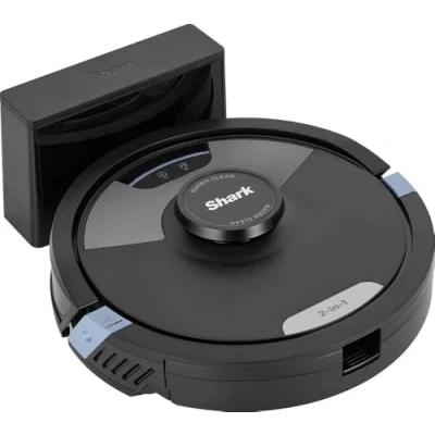 Bild av Shark Matrix Plus 2 i 1 självtömmande robotdammsugare och mopp med LiDAR hemkartläggning kantrengöring, för mattor, hårda golv djurhår, anti allergen, wifi/app/Alexa, svart, RV2620WAEU