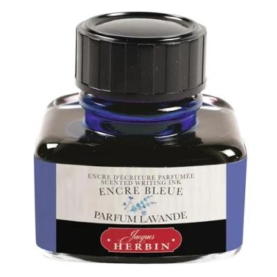 Bild av Jacques Herbin Ref 13710T doftande bläck för reservoarpennor och kulspetspennor Encre Bleue, parfym lavande/blått bläck, lavendeldoft 30 ml flaska